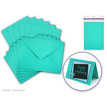 Cardmaking: 4.5"x6" Cards + Envelopes 6sets A6 - Tiffany Blue