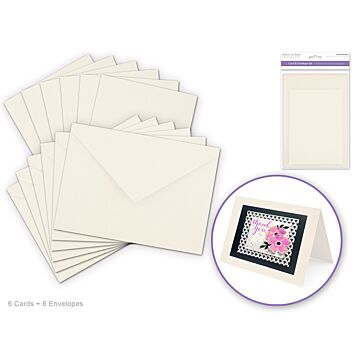 Cardmaking: 4.5"x6" Cards + Envelopes 6sets A6 - Cream