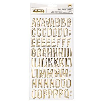 Maggie Holmes Carousel Thickers Stickers 137/Pkg-Swing Alphabet/Gold Foiled Chipboard