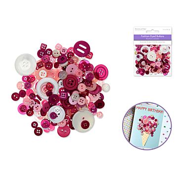 Button Embellishment: 60g Fashion-Dyed Medley - Rosé