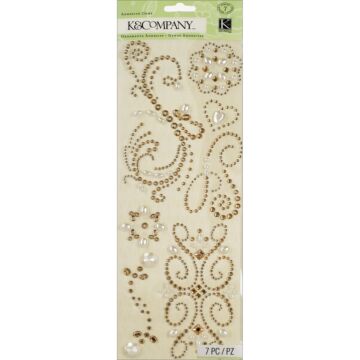 K&Company Swirl Adhesive Gems-Champagne