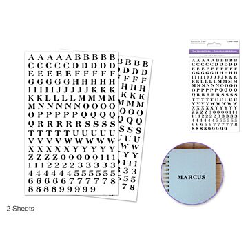 Paper Craft Sticker: 4"x5.25" Mini Fonts 2 Sheets - Fancy
