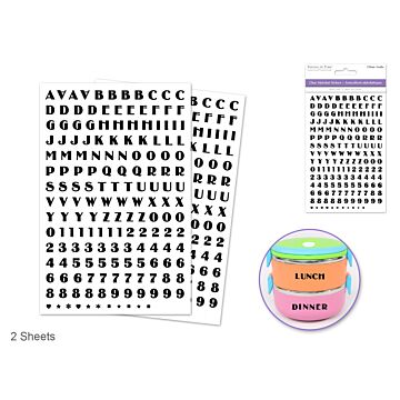 Paper Craft Sticker: 4"x5.25" Mini Fonts 2 Sheets - Block