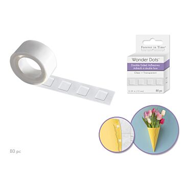 Wonder Dots: 10mm Square Double-Sided Clear Super-Tack 80pc Flat