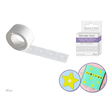 Forever in Time Wonder Dots: 5mm Round Double-Sided Clear Super-Tack 80pc Flat