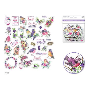 Forever in Time Paper Craft Emb: Glitter Die Cuts 250gsm Birds & Berries