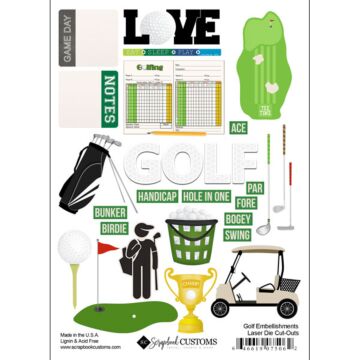Scrapbook Customs - Golf Embellishment Cut-Outs