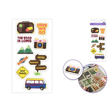 Forever in Time Handmade Sticker: 3D Glitter Cardstock Elements 250gsm - Just Travel