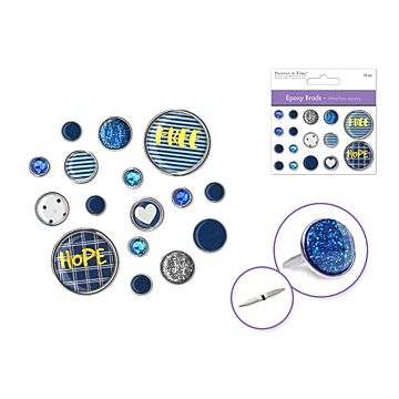 Paper Craft Emb: Epoxy Brads Medley x16 - Free