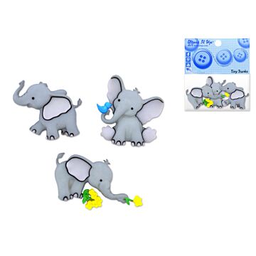 Dress-it-up Bits: Craft/Scrapbook Button Embellishments- Tiny Trunks