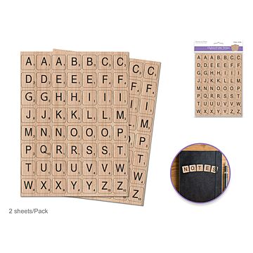 Paper Craft Stickers: 15x20cm Chipboard Letters x112 (2x2cm) 2sheets