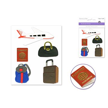 Handmade Sticker: 9.5cmx11.5cm 3D Themed - Pack Your Bags