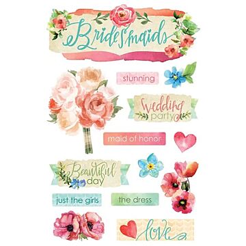 Paper House Bridesmaids Dimensional Stickers