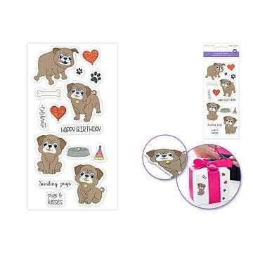 Forever in Time Handmade Sticker: 3D Glitter Cardstock Elements 250gsm - Pugs & Kisses