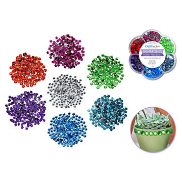 Craft Embellishment: 38.5g Gemstone Medley in Plastic Case 5mm Asst Shapes/Col - Bold