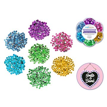 Craft Embellishment: 38.5g Gemstone Medley in Plastic Case 5mm Asst Shapes/Col - Pastel