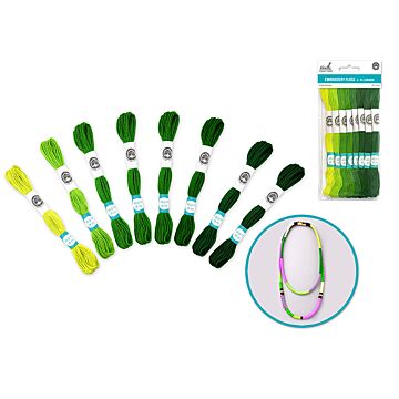 Needlecrafters: 8m Cotton Embroidery Floss 8 Hanks/pkg - Go Green
