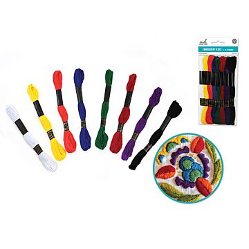 Needlecrafters: 8m Cotton Embroidery Floss 8 Hanks/pkg - Basics Asst