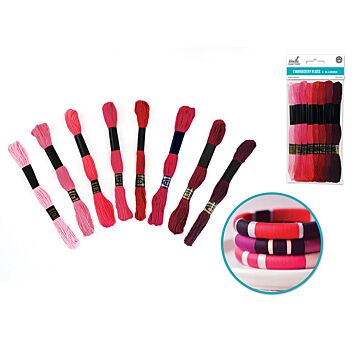 Needlecrafters: 8m Cotton Embroidery Floss 8 Hanks/pkg - Rouge Tints