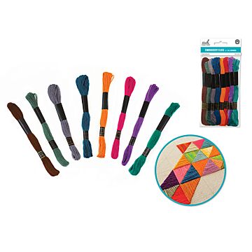 Needlecrafters: 8m Cotton Embroidery Floss 8 Hanks/pkg - Glamour Asst