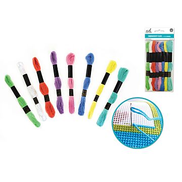 Needlecrafters: 8m Cotton Embroidery Floss 8 Hanks/pkg - Pastels Asst