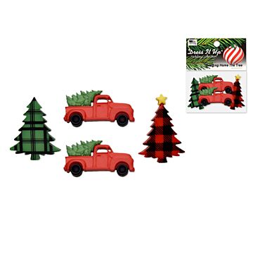 Holiday Paper Craft: Seasonal Dress-It-Up Bits Painted Embellishments Bringing Home the Tree