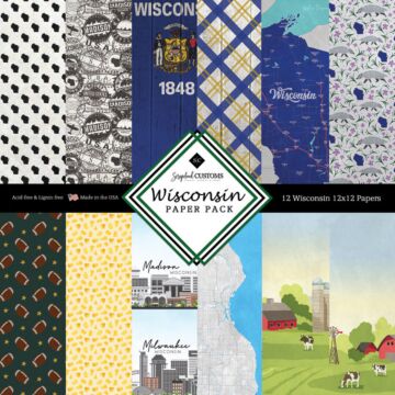 Scrapbook Customs Wisconsin Paper 12x12 Pack DS