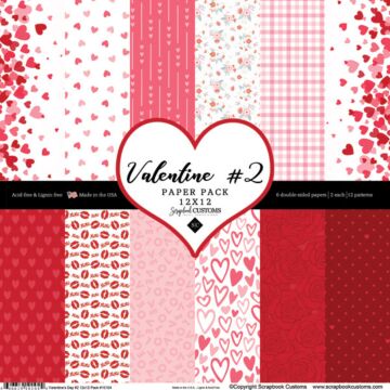 Scrapbook Customs Valentine #2 Paper Pack 12x12 DS Double-Sided Paper 12 x 12