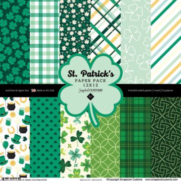 Scrapbook Customs St. Patrick's Paper Pack 12x12 DS Double-Sided Paper 12 x 12