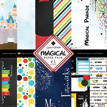 Scrapbook Customs Magical 1 Paper Pack 12x12 Paper Pack (2ea of 6) Double-Sided Paper 12 x 12