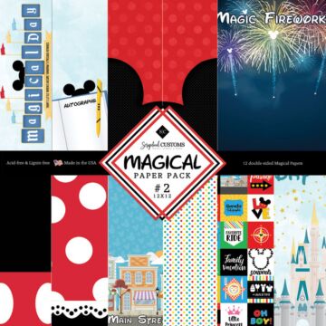 Scrapbook Customs Magical 2 Paper Pack 12x12 Paper Pack (2ea of 6) Double-Sided Paper 12 x 12