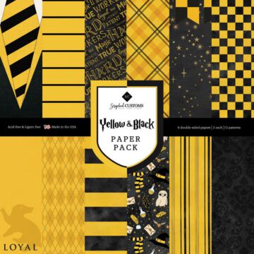 Scrapbook Customs Yellow & Black Paper Pack 12x12 Paper Pack (2ea of 6) Double-Sided Paper 12 x 12