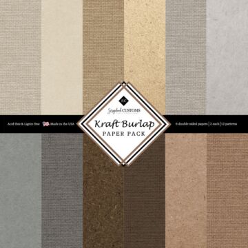 Scrapbook Customs KRAFT BURLAP 12X12 DS PAPER PACK