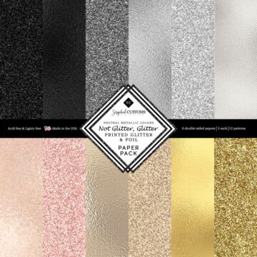 Scrapbook Customs Neutral Glitter Metallic Paper Pack 12x12 DS