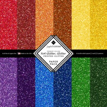 Scrapbook Customs Primary Glitter Paper Pack 12x12 DS