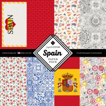 Preorder Scrapbook Customs Spain Paper Pack 12x12 DS