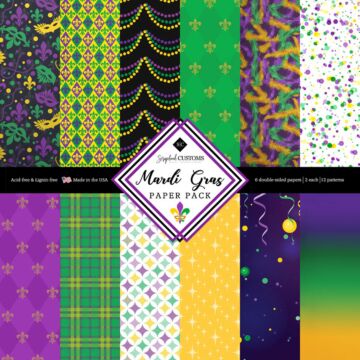 Scrapbook Customs Mardi Gras Paper Pack 12x12 DS