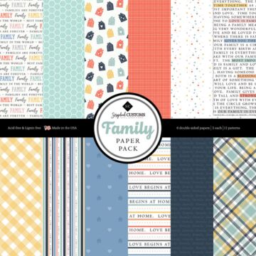 Scrapbook Customs - Paper Pattern Pack 12x12 DS - Family