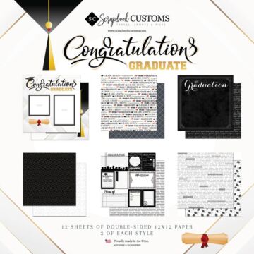 Preorder Scrapbook Customs Congratulations Graduate Paper Pack 12x12 DS
