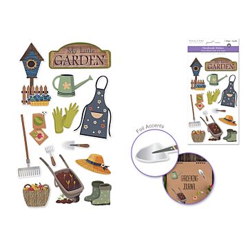 Forever in Time Handmade Sticker: 4.4"x7.5" 3D Themed Elements - My Little Garden