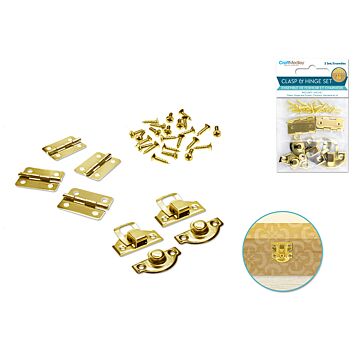 Craft Medley: Clasp & Hinge Set 2 Sets/pk - Gold 