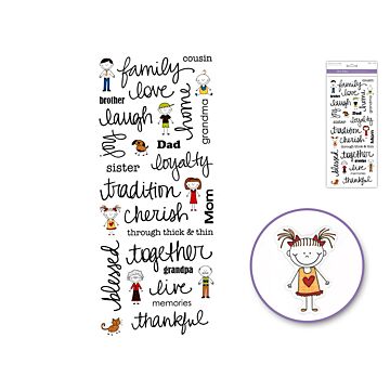 Paper Craft Sticker: 5"x12" Words & Sayings 'Clear' Photo Safe - Family
