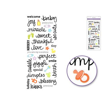 Paper Craft Sticker: 5"x12" Words & Sayings 'Clear' Photo Safe - Welcome Baby