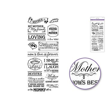 Paper Craft Sticker: 5"x12" Words & Sayings 'Clear' Photo Safe - Mother Knows Best