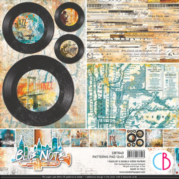 BLUE NOTE PATTERNS PAD 12"X12" 8/PKG