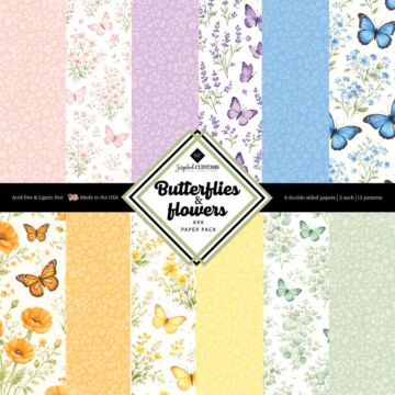 Scrapbook Customs Butterflies & Flowers 6x6 Paper Pack