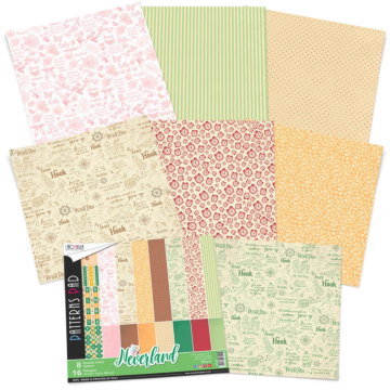 NEVERLAND PATTERNS PAD 12"X12" 8/PKG