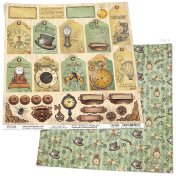 VERNE TAGS & DECO PAPER SHEET 12"X12"