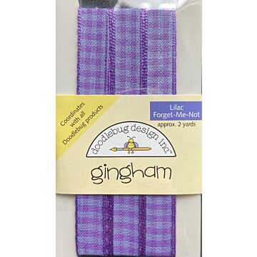 Doodlebug Ribbon - Gingham - Lilac/Forget-me-not