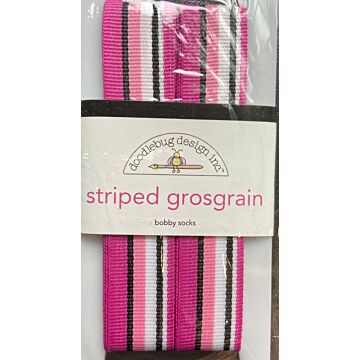 Doodlebug Ribbon - Striped Grossgrain - Bobby Socks